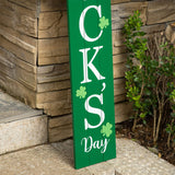 Glitzhome 60"L Wooden St. Patrick's Porch Sign, Happy St Patrick's Day Vertical Porch Decor for Home Front Door Yard Party glitzhome