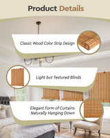 FoundGo 30" W*48" H Bamboo Roller Blinds, Retro Light Filtering Bamboo Curtains for Windows, Doorways FoundGo