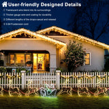 Warm White Christmas Lights Outdoor, 66ft 640 LED Icicle Lights for Outside House with Connectable Clear Wire 8 Modes Timer, Plug in Waterproof for Home Holiday Eaves Yard Party Room Indoor Decoration Nielfoi