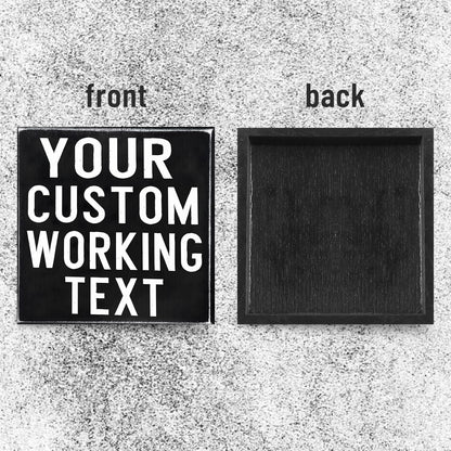 Your Custom Working Text Wood Box Sign Decor Desk Decorative Wooden Sign Rustic Home Bedroom Desk Bookshelves Counter Decoration Birthday Christmas Promotion For Women Men