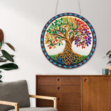 Reofrey Hanging Diamond Art Kits for Adults - 8x8 Inch Tree Acrylic Board Double Sided Pattern Diamond Painting Suncatcher Pendant, DIY Crystal Art for Home Wall or Window Decoration Handmade Gift Reofrey