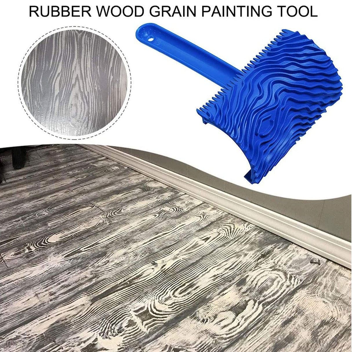 Carkio Wood Graining Painting Tool Set, Art Wallpaper Imitation Wood Grain Tool with Handle Wall Decoration,Empaistic Pattern Roller Painter,Wall Texture Art Painting Tool Set Carkio