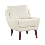 Lexicon Modern Wingback Accent Chair, Chenille Fabric Upholstered Lounge Reading Arm Chair, Solid Wood Legs for Living Room, Bedroom, Supportive Padded Pocket Coil Seat, Easy Assembly, Beige Lexicon