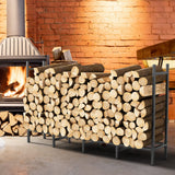 5.3ft Outdoor Indoor Firewood Rack Holder for Fireplace Wood Storage, Adjustable Fire Log Stacker Stand, Heavy Duty Logs Stand Stacker Holder for Fireplace Metal Lumber Storage Carrier Organizer NANANARDOSO