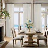 Natural Linen Curtains 108 Inches Long for Living Room 2 Panels Set Loop Pocket Back Tab Draperies Neutral Earth Tone Soft Cotton Textured Semi Sheer Linen Curtains for Large Window Vertical 9 FT Tall Pitalk