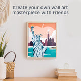 Pink Picasso Kits Colorful Destinations Paint by Number for Adults and Teens | DIY Unique Canvas Painting Kits Color by Numbers Arts & Crafts Kit | New York State of Mind 8x10 - Paint Kit Set Pink Picasso