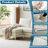 VINGLI 110" Large U-Shape Sectional Sofa Couch with 51" D Double Chaise for Living Room, Modern Sectional Couch Set with Soft 5.9" Thickness Seating Padding, Chenille Fabric,Metal Gold Legs(Beige) VINGLI