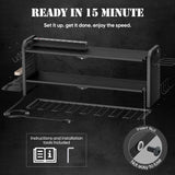 Power Tool Organizer with Charging Station Wall Mount, Built in 8 Outlet Surge Protection Power Strip, Drill Holder Wall Mount, Heavy Duty Metal Power Tool Storage Rack for Garage Organization Black Nacial