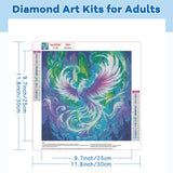 TOSTOG Phoenix Diamond Art Kits for Adults, Beautiful Phoenix Diamond Painting for Adults, Full Drill Diamond Art Kits, 5D Diamond Painting Kit Gem Art Wall Decor and Gift 12 * 12 Inch. TOSTOG