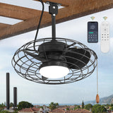 ZMISHIBO Outdoor Ceiling Fans with Light for Patios,Waterproof Gazebo Fan with Remote Control Smart App,3CCT Dimmable,Plug in Caged Ceiling Fan with Pull Chain for Porch Pergola,Black ZMISHIBO
