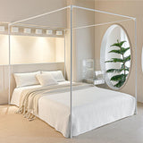 AIKASY White Premium Canopy Bed Frame Posts for Full Size Beds - Robust Metal Brackets for Stylish Bedroom Upgrade AIKASY
