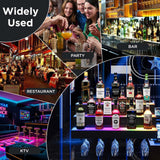 Dethan 3 Tier 30 Inch LED Lighted Liquor Bottle Display Shelf - Wall-Mounted Wine Rack with Multi-Color App & Wireless Remote Control, Adjustable Brightness & Sound Modes, Acrylic Bar Shelves Displays Dethan