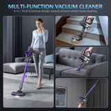 Cordless Vacuum Cleaner, 20KPA Stick Vacuum with LED Display, 2 Modes 6 in 1 Lightweight Cordless Stick Vacuum Cleaner with 40Min Detachable Battery Vacuum Cleaner for Home Hard Floor Car Carpet Bieiao