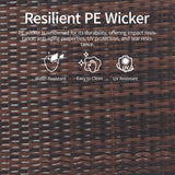 EortheX Outdoor Patio Loveseat,All-Weather Wicker Loveseat with Cushions – Rattan Outdoor 2 Person Sofa Furniture for Garden, Balcony, and Deck,Sectional Patio Love seat Sofa Set - Blue EortheX outdoor fancy