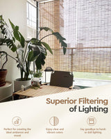 FoundGo 30" W*48" H Bamboo Roller Blinds, Retro Light Filtering Bamboo Curtains for Windows, Doorways FoundGo