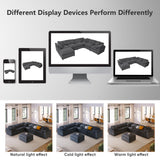 Tmsan 129.3" Oversized Modular Sectional Sofa, U Shaped Couch with Movable Ottoman, Large 7 Seater Corner Sofa for Living Room, Office, Spacious Space, Grey Tmsan