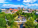 Noah Jigsaw Puzzle Falls Park and Liberty Bridge Panorama in Greenville, South Carolina, USA 1000 Pieces WoodArtSupply