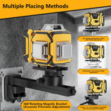 16 Line Laser Level 360 Self Leveling,Professional 4 x 360 Laser Level with Pulse Mode,4D Green Alignment Laser for Construction and Picture Hanging,with 2 Batteries,Magnetic Bracket,Hard Carry Case ENRIPRT