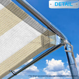 Patio 13' x 18' Straight Edge Sun Shade Sail, Beige White Stripe Shade Sail Canopy Rectangle Outdoor Shade Cloth Pergola Cover UV Block Fabric - Custom Patio