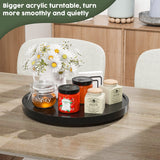 Lazy Susan Organizer, 13.2 Inch Non-Skid Bamboo Lazy Susan for Kitchen Table cabinets Closets and Kitchen Islands, Wood Turntable for Kitchen Countertop Organizer Black VeyFey