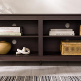 Walker Edison Wren Classic TV Console Entertainment Media Stand with Storage for Televisions up to 65 Inches, 58 Inch, Espresso Walker Edison