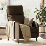 FLEXISPOT XC2 Recliner Chair for Adults, Fabric Small Recliner Home Theater Seating, Modern Reclining Chair, Adjustable Single Sofa Reading Chair with Extended Footrest for Living Room, Brown FLEXISPOT