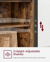 VASAGLE Buffet Cabinet, Storage Cabinet, Sideboard with 2 Sliding Barn Doors, Adjustable Shelves, 13 x 39.4 x 31.5 Inches, for Living Room, Rustic VASAGLE