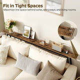 YATINEY 70.9" Console Table with Power Outlets, Sofa Tables Narrow Long, Industrial Behind Couch Table, for Hallway, Entryway, Living Room, Rustic Brown and Black CT185UBR YATINEY