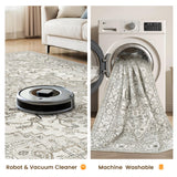 Area Rugs for Living Rooms - 6x9, Boho Non-Slip Low Pile Carpet Machine Washable Rugs for Bedroom, Farmhouse, Office, Dining Room (Beige) befbee