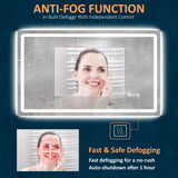 DURASPACE 60 x 36 inch Led Bathroom Mirror with Frontlit and Backlit,Dimmable Vanity Wall Mirror Anti-Fog Memory Mirrors for Bathroom Vanity (Vertical/Horizontal) DURASPACE