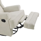 Oxford Baby Teegan Upholstered Swivel Glider & Recliner Nursery Chair, Boucle White Oxford Baby