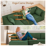 Vesgantti 106" Cloud Couch Sectional Modular Sofa, Deep Seat Comfy Cloud Couch Chenille Memory Foam Sofa Modular Couches for Living Room Bedroom, No Assembly Required (Green, Left-Facing Chaise) Vesgantti