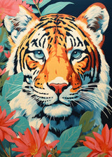 HEIBAGO Animal Diamond Painting Kits for Adults, 5D DIY Tiger Full Drill Round Diamond Art Kits with Flowers Diamond Painting, Diamond Dots Perfect for Home Wall Decor 12x16inch HEIBAGO