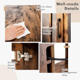 RELAX4LIFE Electric Fireplace TV Stand for TVs up to 55’’, TV Console Table w/18’’ Fireplace Insert Heater, Remote Control, Adjustable Shelves, Wood Media Entertainment Center with Fireplace (Brown) RELAX4LIFE