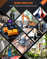 TECBEARS PLA 3D Printer Filament Bundle, 10 KG PLA Filament 1.75mm, Neatly Wound 3D Printing Filament, 1kg per Spool, 10 Pack, Black+White+Grey+Transparent+Red+Blue+Green+Orange+Wood+Gold TECBEARS