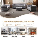 QHITTY 3 Piece Living Room Set, Sectional Chesterfield Sofa Chair Contemporary Upholstered Velvet Loveseat Couch Sets for Living Room, Bedroom, Office QHITTY