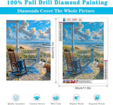 WUDWL Diamond Painting Kits for Adults - 6 Pack Beach DIY 5D Diamond Art Kits Full Drill Diamond Dots Paintings with Diamonds Gem Art and Crafts Home Decor 12x16inch WUDWL