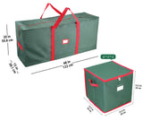 Joiedomi 48" Christmas Tree Storage Bag & 64-Slot Ornament Storage Set, Fits Up to 7.5 ft Disassembled Artificial Christmas Tree, Durable Oxford Material with Carry Handles, Zippered Closure (Green) Joiedomi