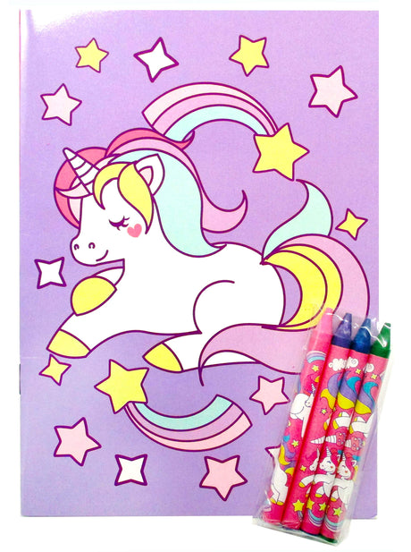 TINYMILLS Unicorn Coloring Book Set for Kids Party Favors with 12 Coloring Books and 48 Crayons Unicorn Birthday Party Favor Bag Filler Unicorn Party Carnival Prizes Classroom Rewards TINYMILLS