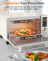 Nuwave Bravo Pro Smart Air Fryer Toaster Oven Combo, Airfryer Convection Oven Countertop, 12-in-1 Functions with Quicker & Even Crisp Technology, 1800W, 50-450°F, PFAS-Free, 21QT, Vanilla Cream Nuwave