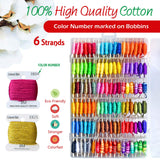 Embroidery Floss Cross Stitch Threads String Kits with Organizer Storage Box Included 108pcs Colorful Friendship Bracelets Floss with Number Stickers&Floss Bobbins &110 Pcs Cross Stitch Tool Kits LE PAON