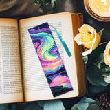 beinkmake 10Pcs Aurora Starry Sky 5D Diamond Art Bookmarks Forest Lake Diamond DIY Painting Bookmarks Rhinestones Beaded Acrylic Tassel Bookmark for Adult Beginner Crafts beinkmake