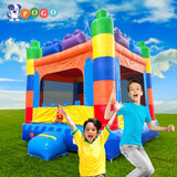 Crossover Building Blocks Inflatable Bounce House, Bouncy Jump Castle for Kids and Toddlers, Outdoor Birthday Party Jumping Bouncer, Commercial-Grade, Without Blower, 13 x 12 x 14.5 Ft Pogo Bounce House