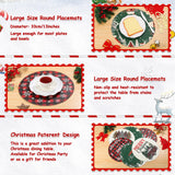 Christmas Placemats Set of 6 Faux Leather Washable Dining Table Mats 13Inch Round Heat Resistant Wipeable Waterproof Placemats for Holiday Parties Dinner Home Kitchen Decor Winter Truck Xmas Tree Mats Lucomb