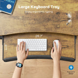 HUANUO 48" x 26" Electric Standing Desk with 2 Drawers & 26.7" Large Keyboard Tray, C-Clamp Mount Compatible, Adjustable Computer Desk for Home Office, Stand Up Desk with 4 Height Presets, Vintage HUANUO