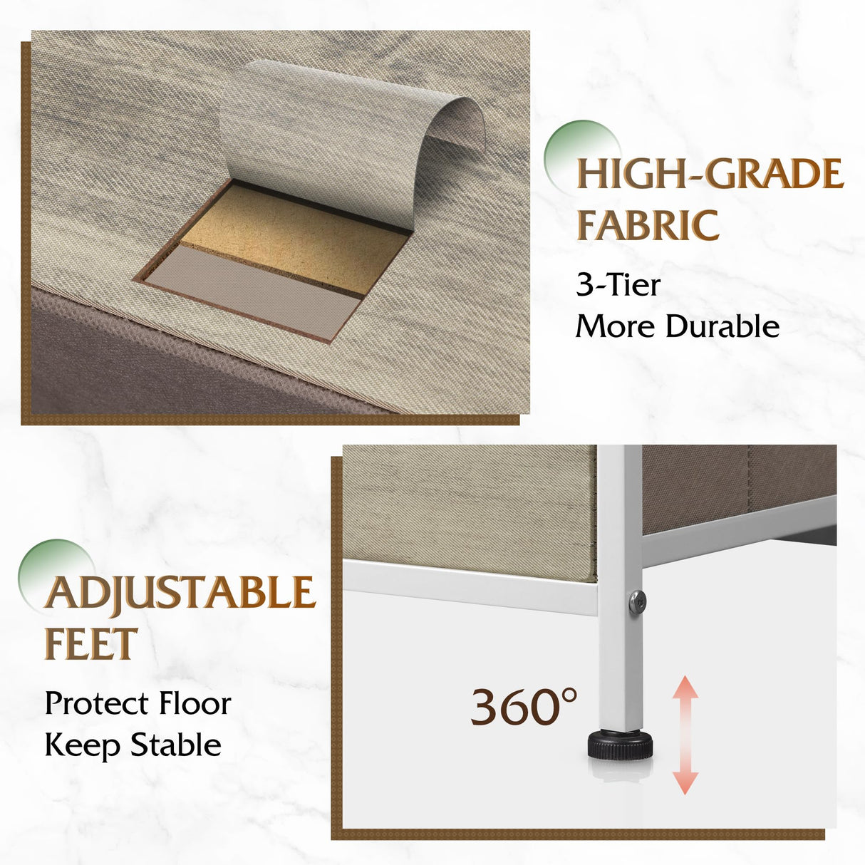 WLIVE Dresser for Bedroom with 5 Drawers, Wide Chest of Drawers, Fabric Dresser, Storage Organizer Unit with Fabric Bins for Closet, Living Room, Hallway, Greige Oak WLIVE