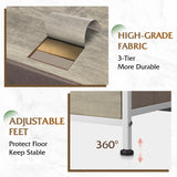 WLIVE Dresser for Bedroom with 5 Drawers, Wide Chest of Drawers, Fabric Dresser, Storage Organizer Unit with Fabric Bins for Closet, Living Room, Hallway, Greige Oak WLIVE