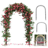 Thickened Rustproof Garden Arch, Wedding Arch- 4.6 * 7.8 or 6.4 * 7.5Ft, Easy to Assemble, Long Lasting and Durable, Metal Arch for Garden Arbor Trellis & Climbing Plant ROOLLYA