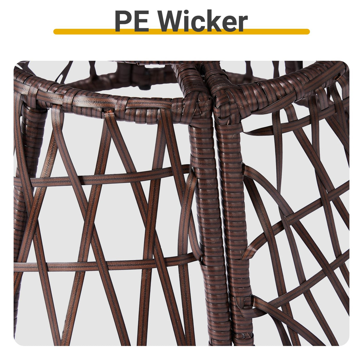 Beaunicorn 38" Papasan Chair, 360° Rotatable Ergonomic Chair for Living Room, Bedroom, Reading Room, PE Rattan Wicker Chair Coated Steel Frame Swivel Circle Sofa, Beige Beaunicorn