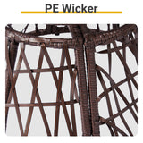 Beaunicorn 38" Papasan Chair, 360° Rotatable Ergonomic Chair for Living Room, Bedroom, Reading Room, PE Rattan Wicker Chair Coated Steel Frame Swivel Circle Sofa, Beige Beaunicorn